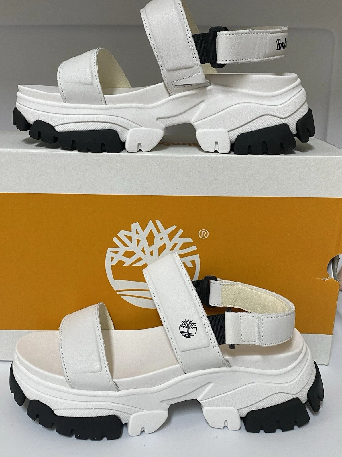 Sandali Timberland Adley Way cinturino nero bianco pieno fiore TG 9 5 M donna