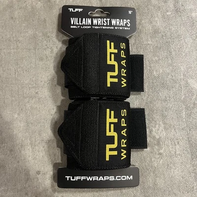 Tuff Wraps 16" Villain Wrist Wraps - Black & Gold - Olympic Bodybuilding Gym