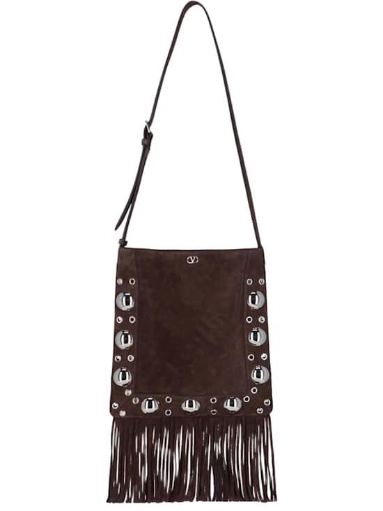 Valentino Garavani - Women - Fringe bag with metallic details - Brown 539790₽