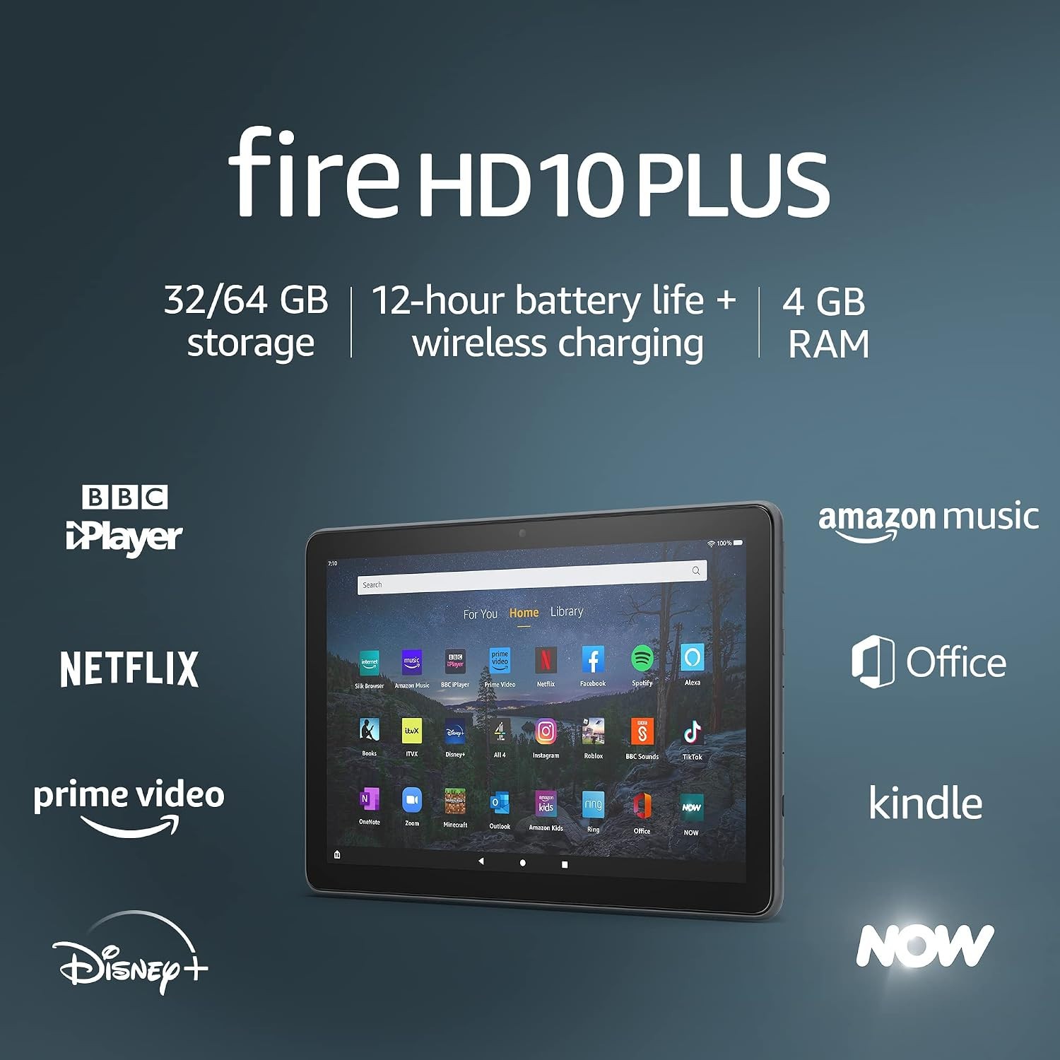 Amazon Fire HD 10 Plus Tablet 11a Generazione 10.1" 1080p Full HD 32 GB Ardesia con Pubblicità foto 3
