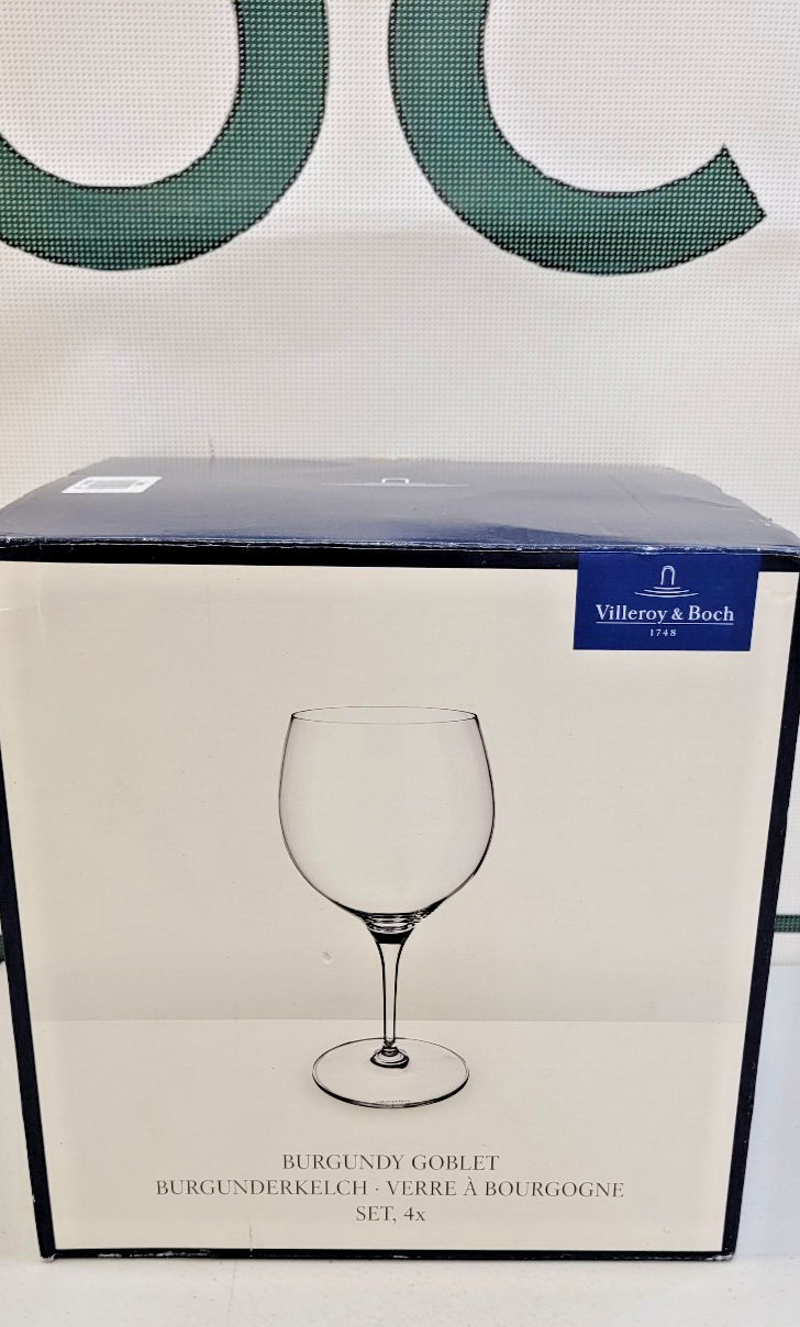 Villeroy & Boch Maxima Burgundy Red Wine Goblet Glasses, Set of 4 – RRP £52