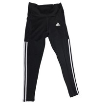 adidas Aeroready Black 3-Stripe High Waisted Leggings Size S Pockets Eco