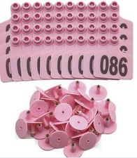 100PCS Cattle Ear Tags Numbered 001-100, Plastic Livestock Animal Ear Tag for...