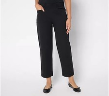 AnyBody Regular All-Stretch Twill Straight Leg Ankle Pants Black Medium A683177