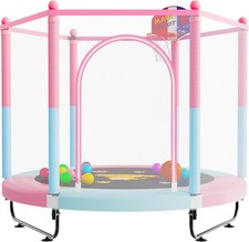 60" Trampoline for Kids, 5 FT Indoor  Outdoor Toddler Baby Trampoline