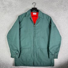 Vintage Canvas Work Jacket 70's Green Men's Medium Clayton USA Made Ideal Zipper