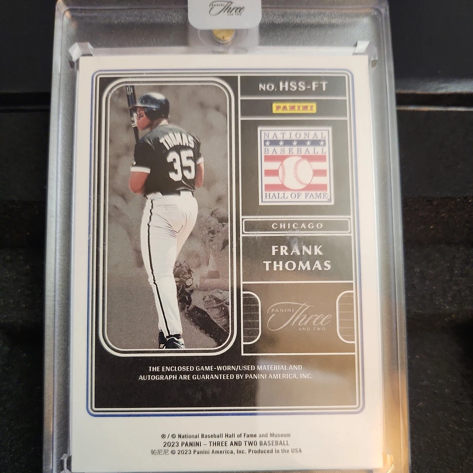 Panini Three and Two Frank Thomas 2023 automático con juego usado bate 18/35  Foto 2 de 2