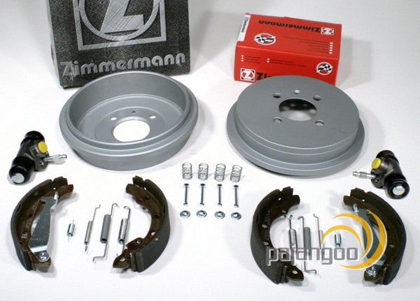 Zimmermann Bremstrommeln Ø 200 Mm + Backen + Radzylinder Hinten FüR VW Lupo-image