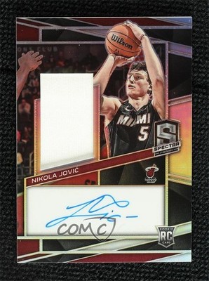 2022-23 Panini Spectra Jersey 10/199 Nikola Jovic #221 Rookie Auto RC 12wc