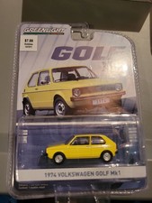 1/64 GREENLIGHT 1974-2019 VOLKSWAGEN GOLF MK1 YELLOW VW GTI RABBIT 