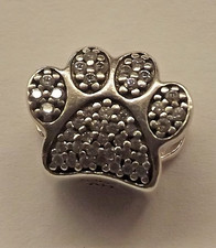 Authentic Sterling Silver Pandora Sparkling Paw Print Charm