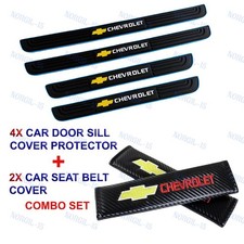 COMBO Protector de peldaños de panel de cubierta de umbral de puerta de auto de goma para Chevrolet Chevy