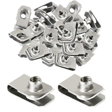 40 Pack 1/4"-20 Stainless Steel U Nuts Clip-On Fasteners Extruded U Type Nuts