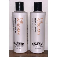 2x Live Bearded Wingman Wash 8oz – Beard Hair Body Cleanser Citrus Vanilla