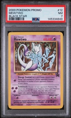 New Listing2000 POKEMON PROMO BLACK STAR #12 MEWTWO PSA 7