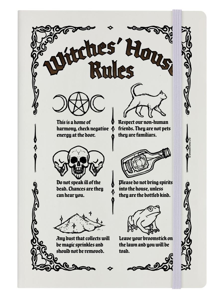 Notebook Witches' House Rules A5 Hard Cover Cream 14x21cm