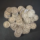 1940 silver mercury dimes. Lot Of 46.