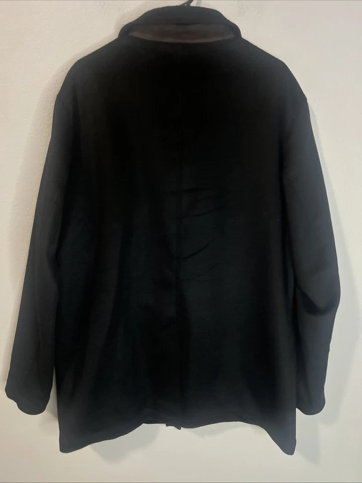 Peter Millar Mens Coat XL Lux Wool Cashmere Overcoat Jacket Black 5 Button EUC - Image 4 of 4