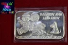 SILVER ART BAR RAGGEDY ANN AND ANDY ONE TROY OUNCE .999 FINE SILVER