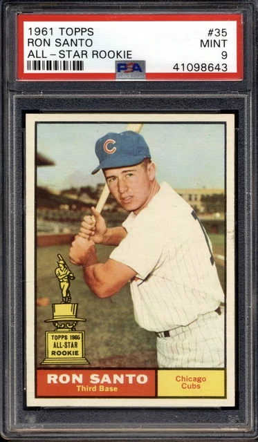 1961 Topps #35 Ron Santo Chicago Cubs HOF RC PSA 9 Mint DEAD CENTERED