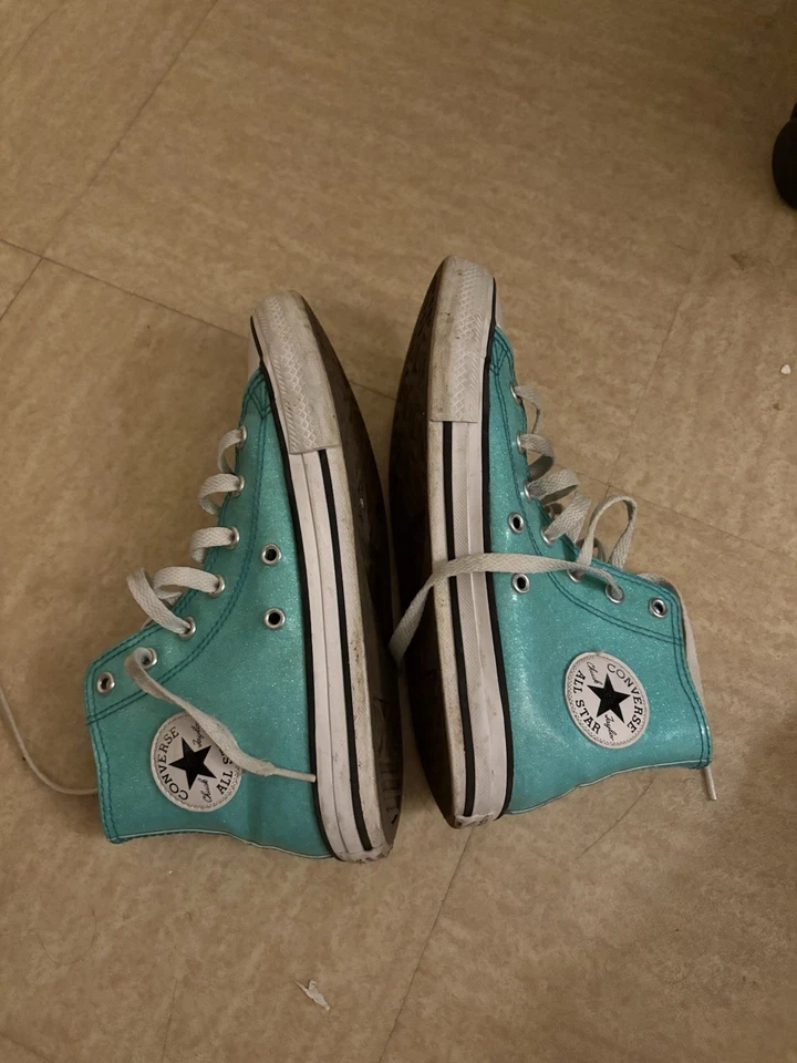 Converse Chuck Taylor All Star baskets montantes bleu uni lacets blancs EU 35 - Photo 4/4