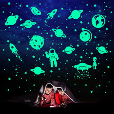 260 PCS Glow in the Dark Stars, Glowing Stars for Ceiling, Star Wall Decals Sola
