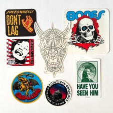 VINTAGE Skate Sticker Lot x7 Santa Cruz Skateboards Powell Peralta Bones Punk