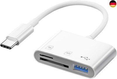 USB C Kartenleser Dual Slot, 3-in-1 SD Micro SD Kartenleser USB C für iPhone 