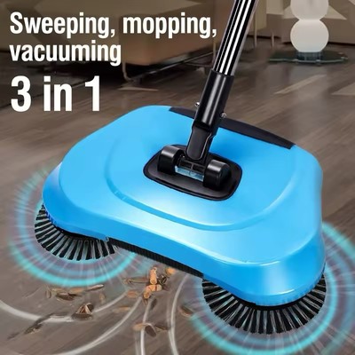 Hand Push Sweeper Combination Broom and Mop push Scoop Floor Magic Broom Cleanin
