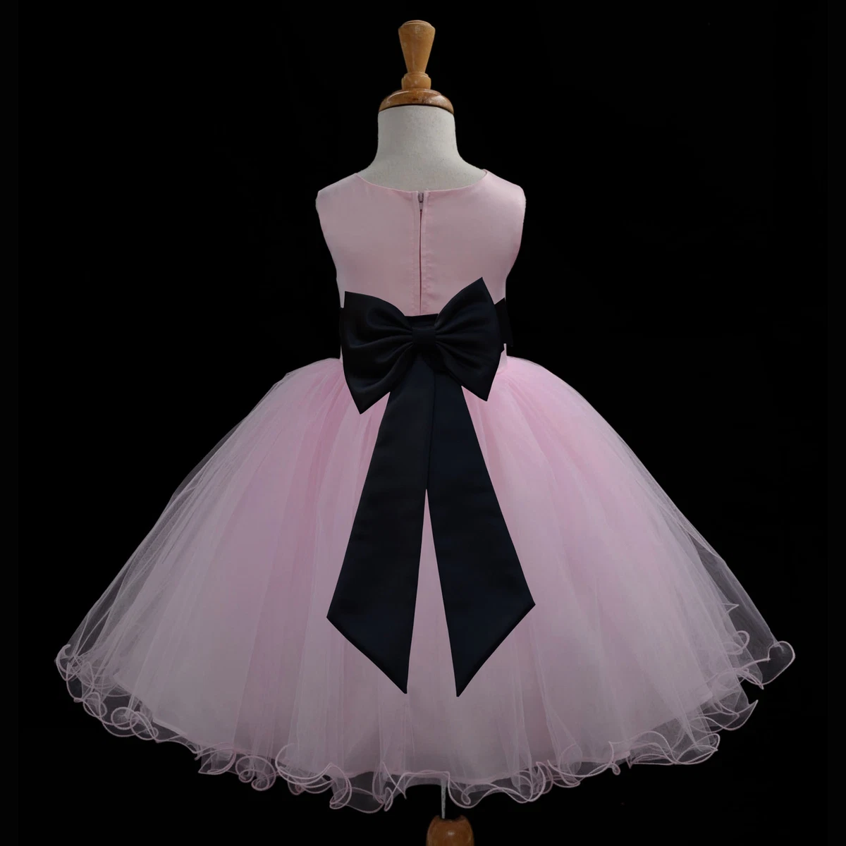 cute pink and black dresses Blush pink and Black lace tulle half sleeves Fancy dress for special occasion bridesmaid party wedding pageant photoshoot Christmas