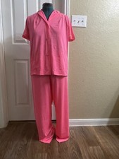 Vintage Lorraine Pajama 2 Piece Pajama Set Excellent Size M 38 Pink