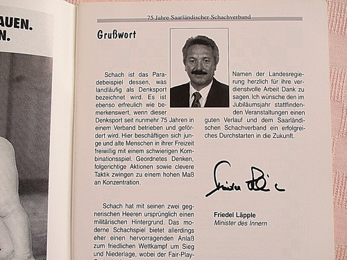 Schach 75 Jahre SSB Saarländischer Schachverband 1921 e. V.  - Bild 3 von 4