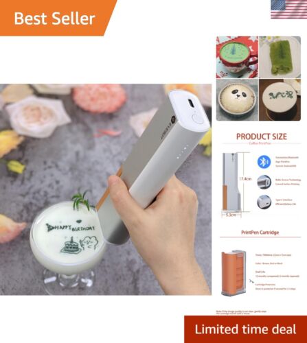 Portable Handheld Food PrintPen for Latte Art & Cookie Customization - Black