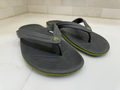 Crocs Crocband Flip Unisex Flip-Flops Mens 10 Gray Green Thong Sandals - Picture 2 of 8