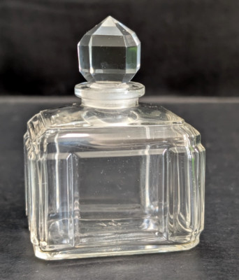Bellodgia Caron Empty Perfume Bottle Vintage Crystal, Emerald Cut Signed