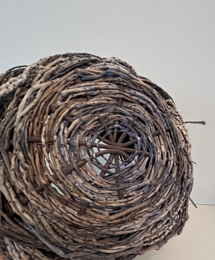 Hand Woven Palm Fiber Art Basket Samuel Yao eBay