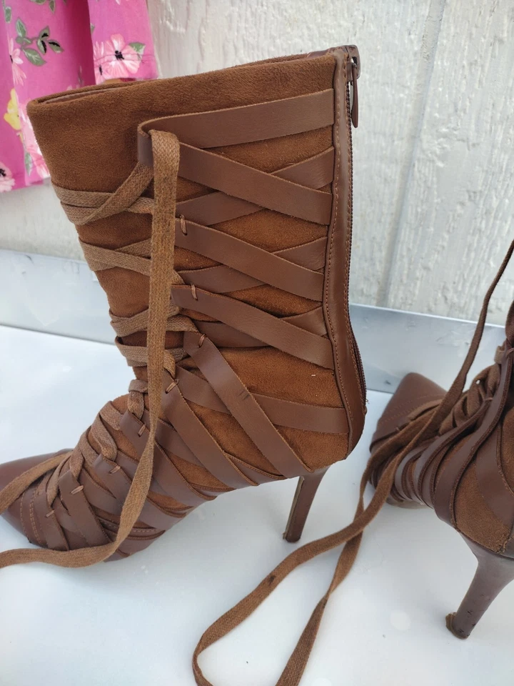  Forever кожаные ботинки высокий каблук размер 8 б/у  - Изображение 4 из 4