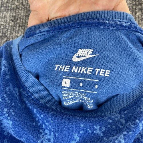 The Nike Tee Shirt Boys Large Blue Short Sleeve T Shirt All Over Print Retro - Picture 5 of 7