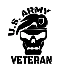 U.S. Army Veteran Skull Vinyl Decal Sticker Car Truck Window Vet American