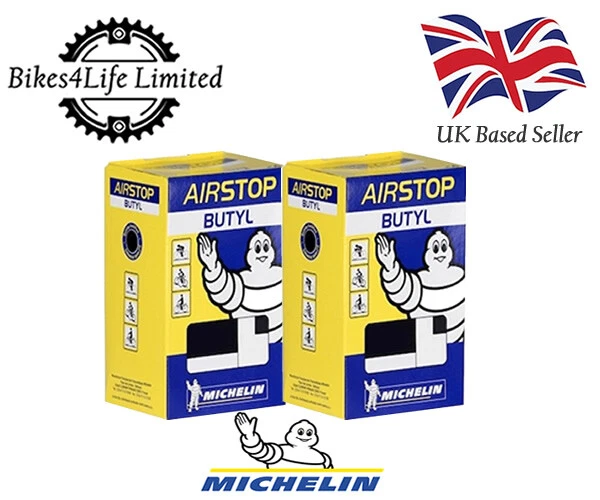 2 Michelin Airstop 26 x 1.45 2.6 Presta Valve Cycle Inner Tubes