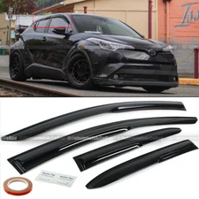 Fit 17-21 Toyota C-HR CHR JDM Mugen Style 3D Wavy Black Tinted Window Visor Vent