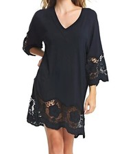 Fantasie Dione Kaftan Size S 10 Swimwear Cover Up Beach Dress Black Crochet 6364