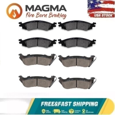 Front Rear Semi-Metallic Brake Pads For 06-10 Ford Explorer, Mercury Mountaineer