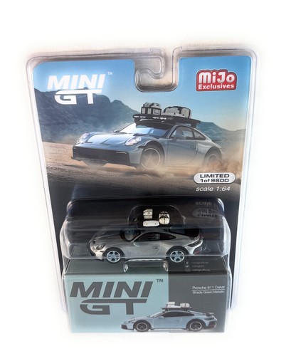 persecución! Porsche 911 Dakar Sombra Verde Metálico Modelo 1/64 por Mini GT MGT00780 - Imagen 2 de 7