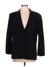 Vera Cristina Women Black Silk Blazer L