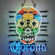 Tienda EE. UU. Corona Día de los Muertos Hanuted Skull 20"x16" Neón Letrero Lámpara Luz