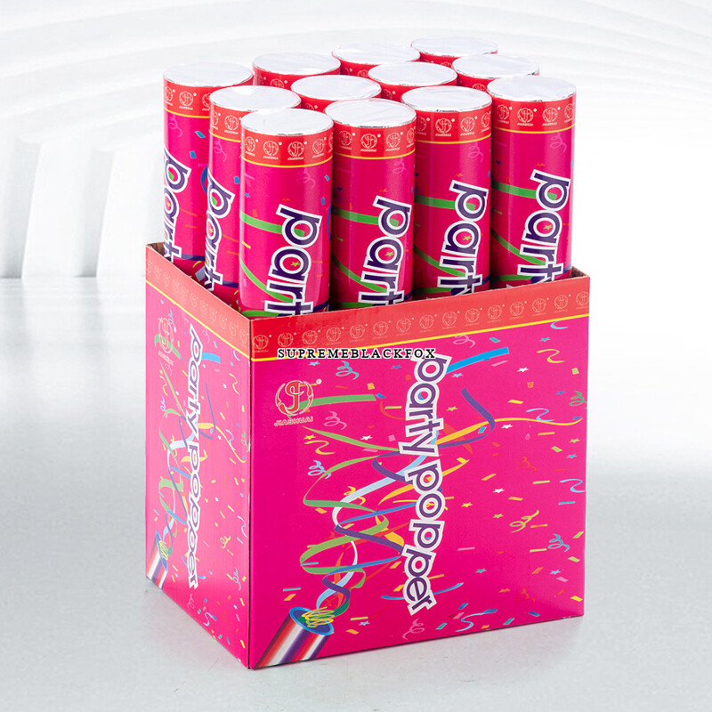 Confetti Cannon 12" Party Popper Multicolor Paper Confetti Blaster (8