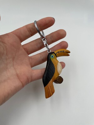 Portachiavi in legno a forma di corvo, portachiavi a