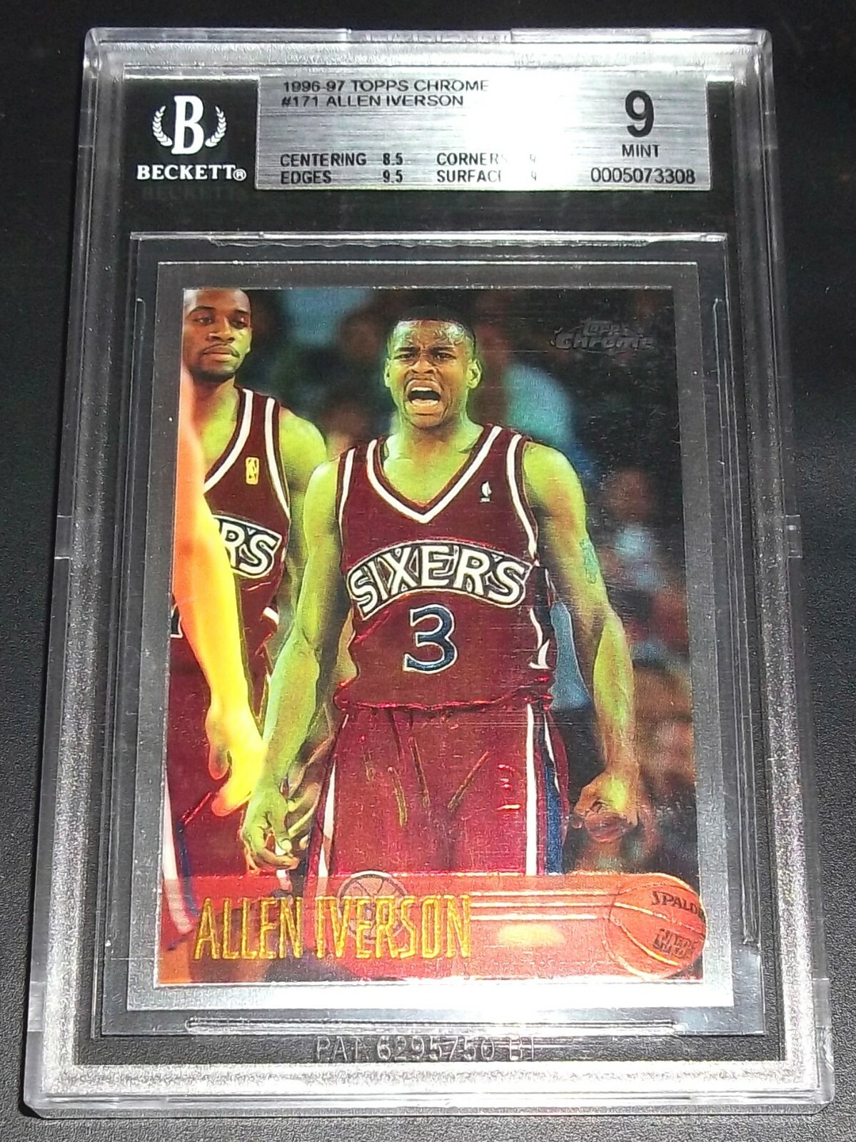 Philadelphia 76ers BGS 9 Mint Rc Allen Iverson Rookie 1996-97 Topps Chrome #171
