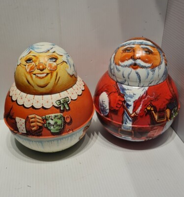 Vintage Paar Weihnachtsmann & Frau Claus Father Christmas Xmas 1980+81 Bristol Ware 